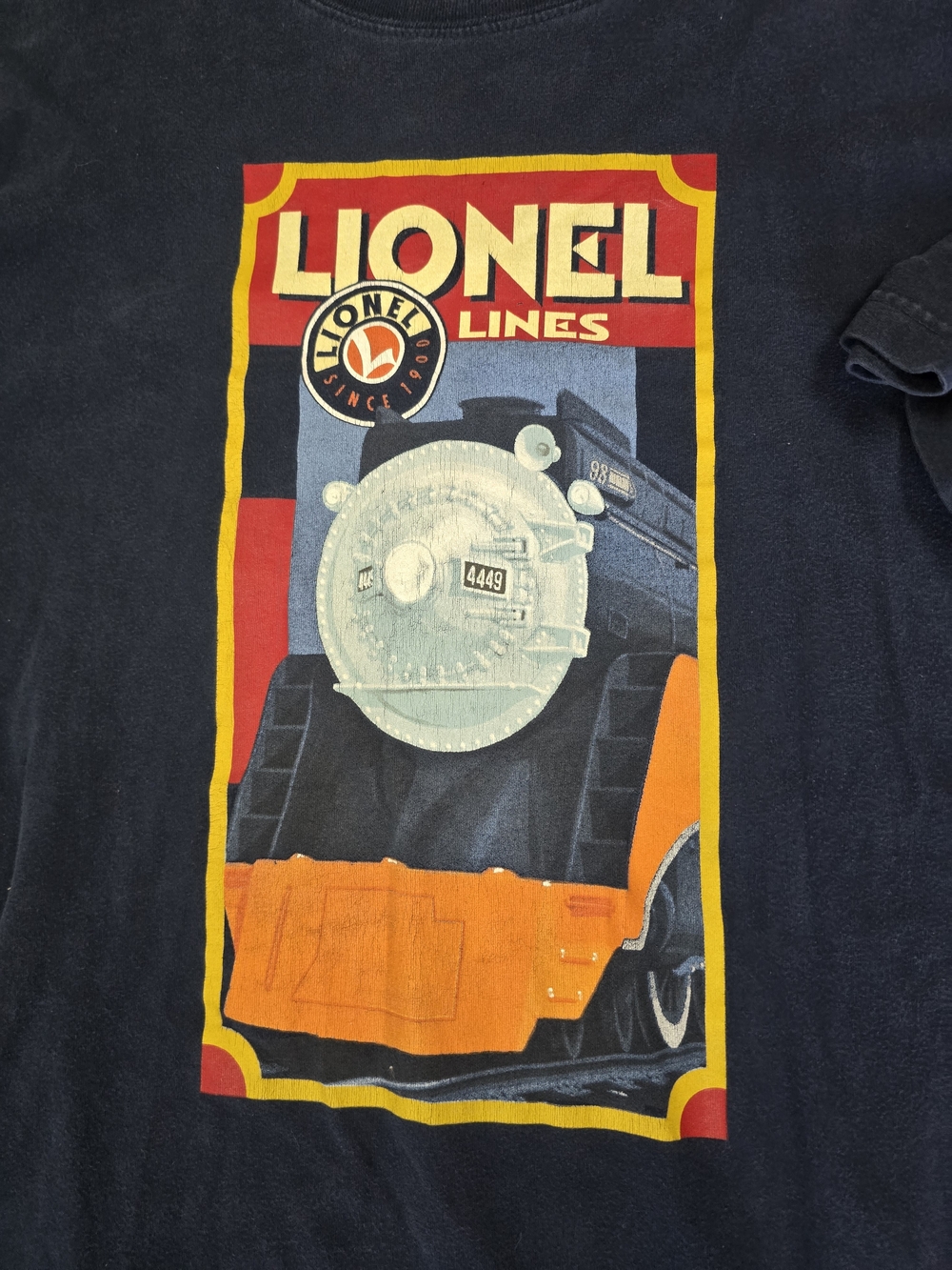 Lionel Lines Navy Graphic Train Tee with Orange Accents